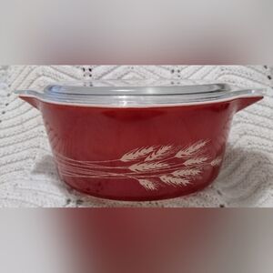 PYREX Vintage Harvest Wheat Nesting Bowl With Lid 475-B 2.5L Vintage